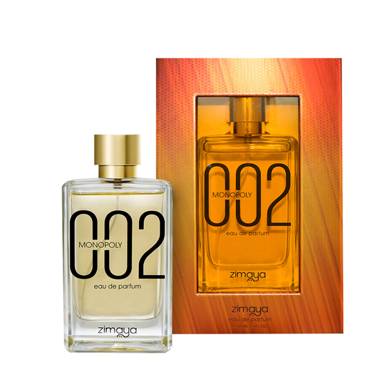 Bottle of Zimaya Monopoly 002 Eau De Parfum, a unisex fragrance