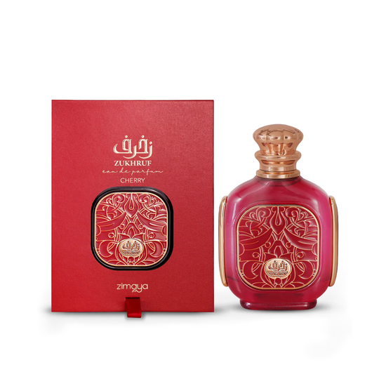 Zimaya Zukhruf Cherry Eau De Parfum bottle in 100 ml size