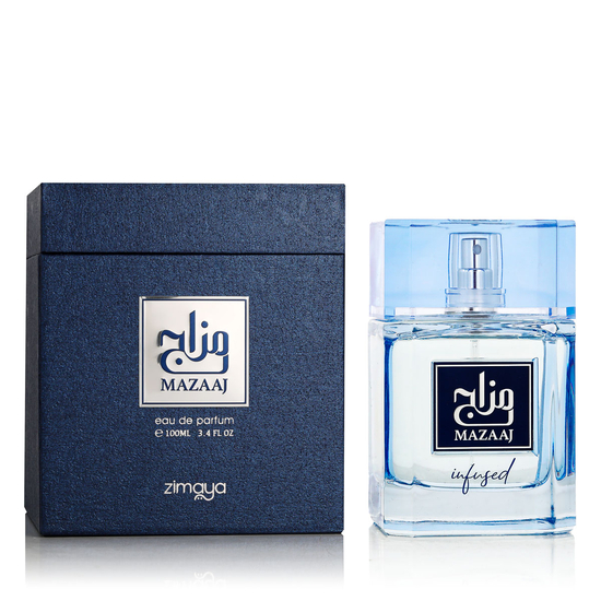 Zimaya Mazaaj Infused Eau de Parfum bottle, unisex fragrance