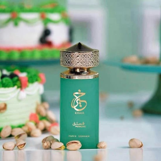 Paris Corner Khair Pistachio Eau de Parfum bottle, 100 ml