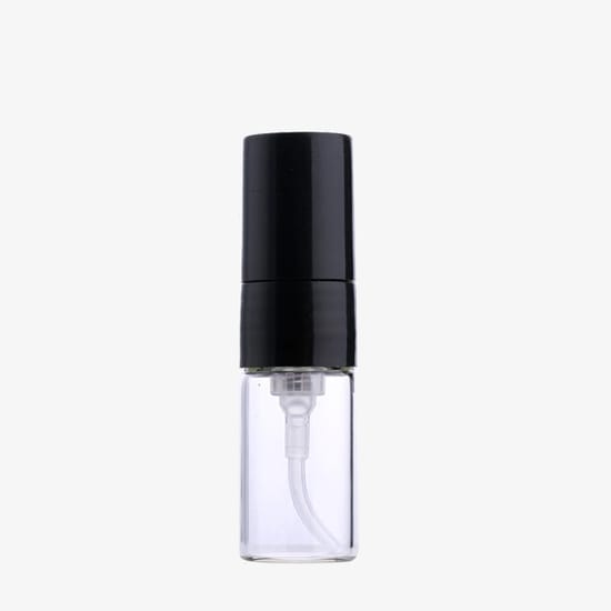 3 ml glass perfume atomizer with spray top and black or white cap