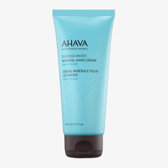 Ahava Deadsea Water Mineral rankų kremas produkto pakuotės nuotraukoje