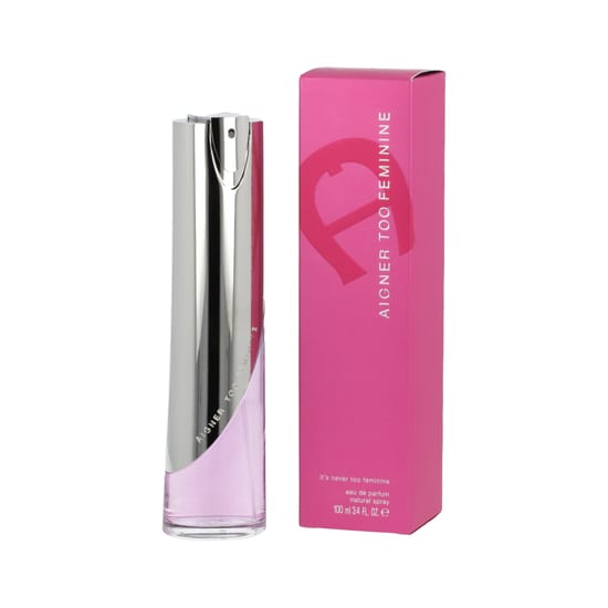 Aigner Too Feminine EDP moteriškų kvepalų flakono vaizdas iš arti