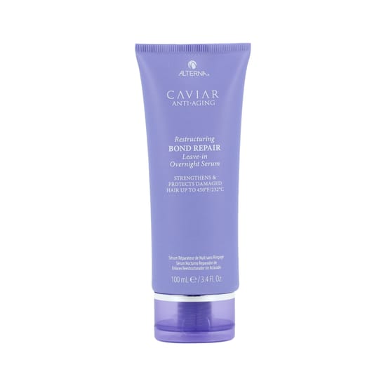 Bottle of Alterna Caviar Anti-Aging leave-in overnight hair serum