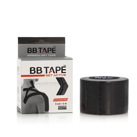 BB Tape Get Active Standart (Black) sportinės juostos rulonas