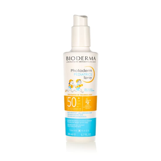 Bioderma Photoderm Pediatrics SPF 50+ sunscreen spray bottle, 200 ml