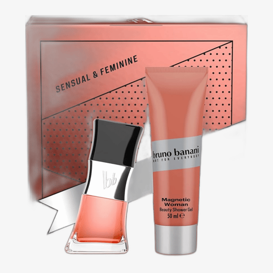 Bruno Banani Magnetic Woman deodorant shown in its glass packaging