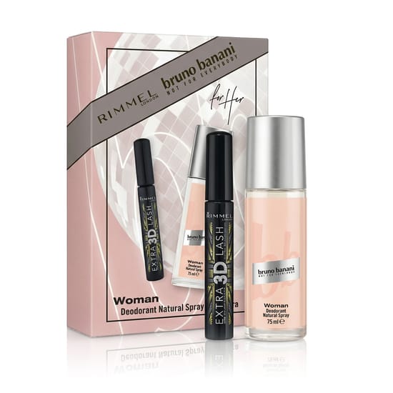 Bruno Banani Woman DEO in glass 75 ml + Mascara Rimmel Extra 3D (Black) 8 ml