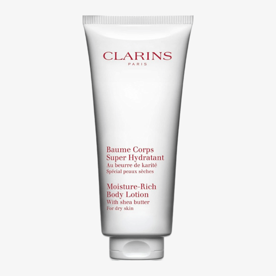 Clarins Moisture Rich Body Lotion shown as a body-care product