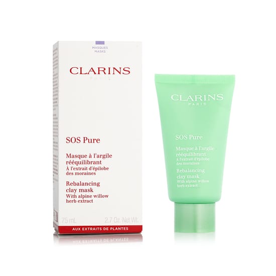 Упаковка глиняной маски Clarins SOS Pure для ухода за лицом
