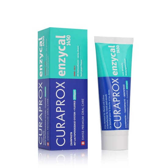 Упаковка зубной пасты Curaprox Enzycal 1450 для гигиены полости рта