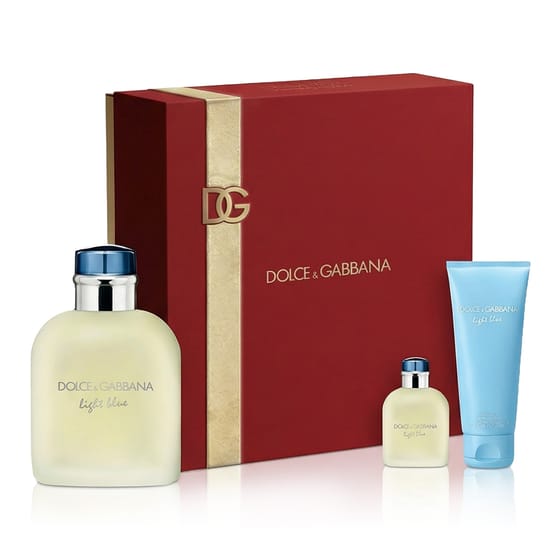 Набор Dolce & Gabbana Light Blue pour Homme: EDT, миниатюра и гель для душа