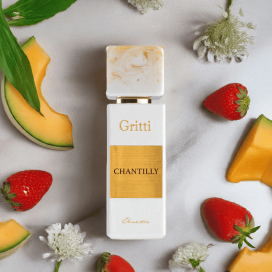 Gritti Chantilly EDP bottle, a unisex perfume with a floral vanilla scent
