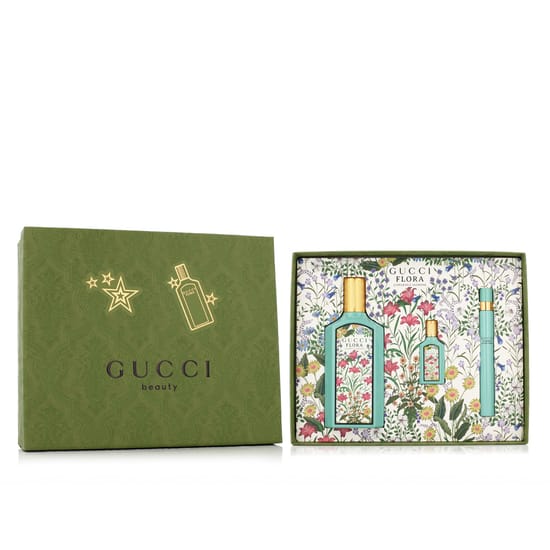Gucci Flora Gorgeous Jasmine EDP gift set with bottle and two miniatures