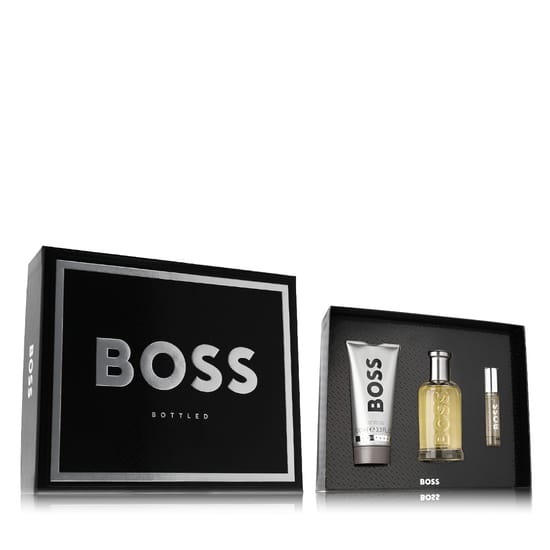 Hugo Boss Boss Bottled EDT gift set with 100 ml fragrance, 10 ml mini and shower gel
