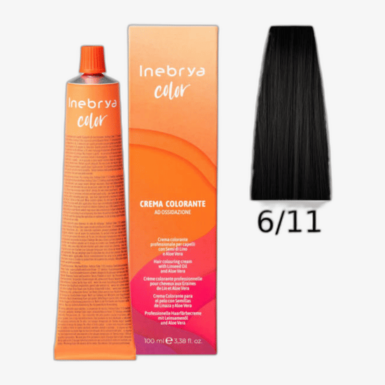 Краска для волос Inebrya Color Ash Intense 6/11, тёмно-русый интенсивный пепельный оттенок