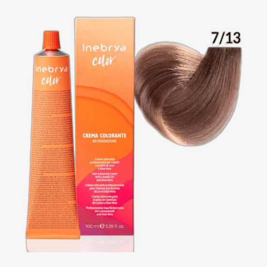 Inebrya Color Beige 7/13 hair colour in an ash-golden blonde shade