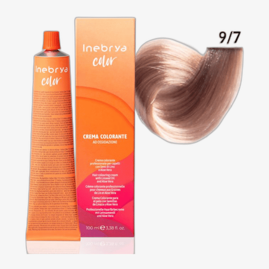 Inebrya Color Tropical 9/7 plaukų dažai – labai šviesus pelenų atspalvis