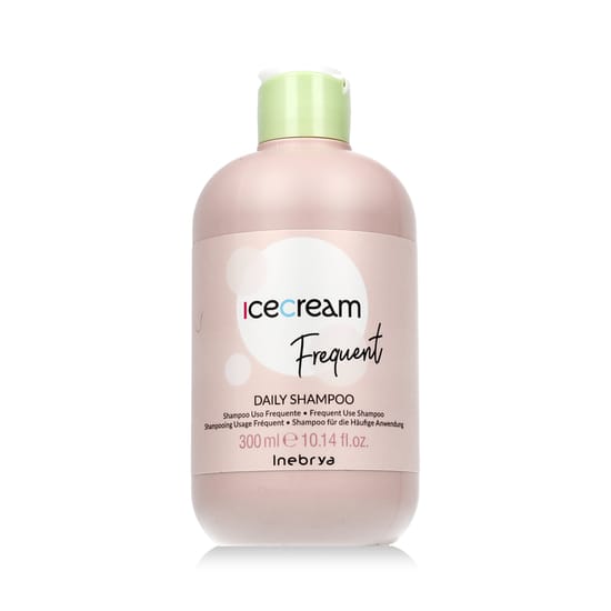 Bottle of Inebrya Ice Cream Frequent Daily Shampoo for gentle hair cleansing