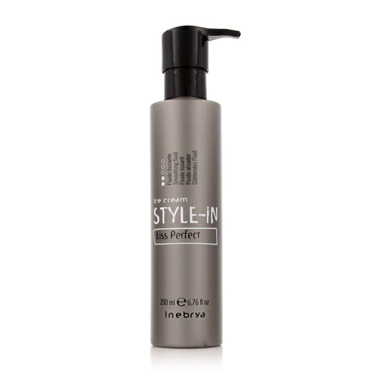 Inebrya Ice Cream Style-In Liss smoothing fluid bottle and texture