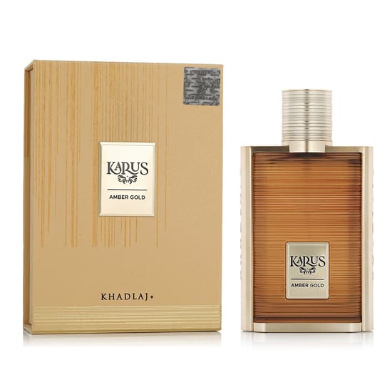 Khadlaj Karus Amber Gold EDP bottle, unisex amber perfume