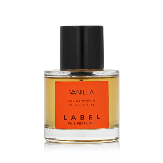 LABEL Vanilla EDP eau de parfum bottle with a warm vanilla fragrance