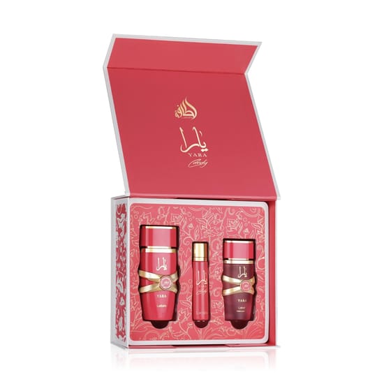Lattafa Yara Candy EDP 100 ml + EDP MINI 12 ml + Hair Mist 50 ml