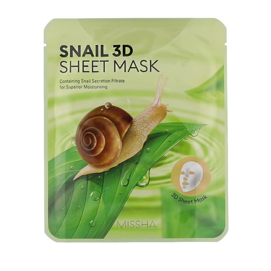 Упаковка тканевой маски MISSHA Snail 3D для ухода за кожей лица