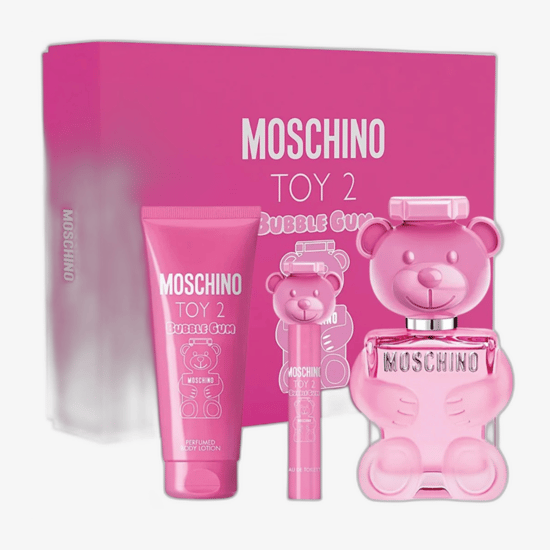 Moschino Toy 2 Bubble Gum EDT gift set with mini spray and body care