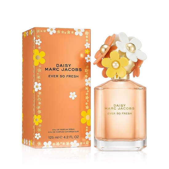 Marc Jacobs Daisy Ever So Fresh EDP kvepalų flakonas su gėlių aromato įvaizdžiu