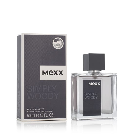 Mexx Simply Woody EDT unisex perfume bottle shown in the product image