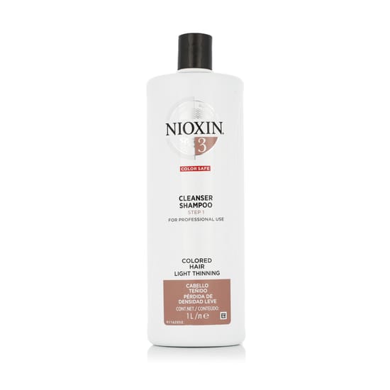 Nioxin System 3 valomasis šampūnas dažytiems plaukams, buteliuko vaizdas