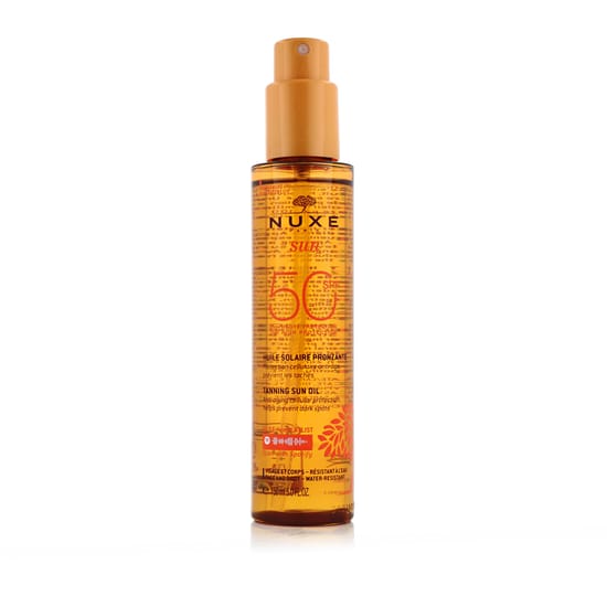Nuxe Sun apsauginis aliejus SPF 50 įdegiui – produkto pakuotė