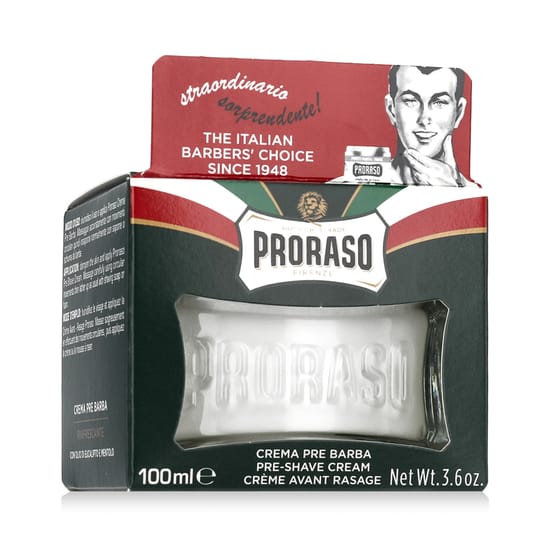 Proraso Refreshing Pre-Shave Cream shown as a shaving preparation product