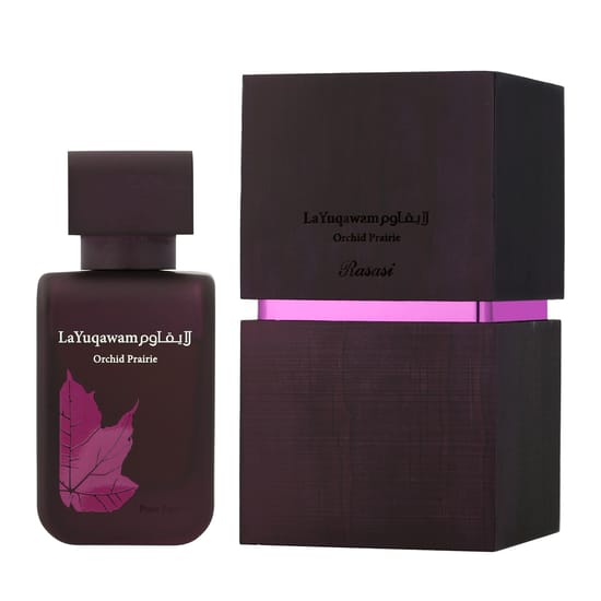 Rasasi Yuqawam Orchid Prairie EDP unisex perfume bottle