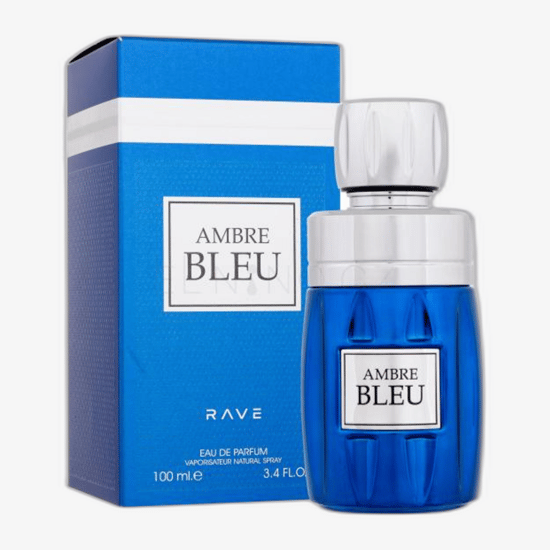 Rave Ambre Bleu EDP unisex perfume bottle with an amber fragrance character