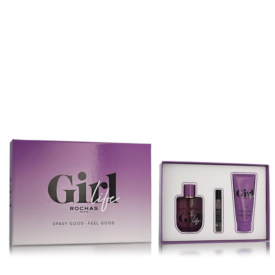 Rochas Girl Life Eau de Parfum gift set with 75 ml bottle, mini and body balm