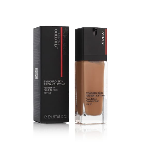 Shiseido Synchro Skin Radiant Lifting makiažo pagrindo pakuotė, 410 Sunstone