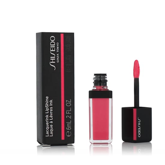Shiseido LacquerInk LipShine 306 Coral Spark koralinio atspalvio lūpų blizgesys