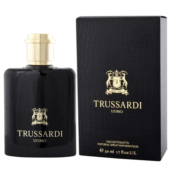Trussardi Uomo 2011 EDT men's fragrance bottle in a clear product view
