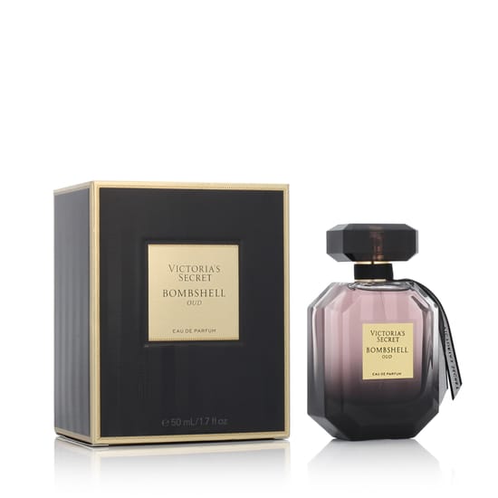 Victoria's Secret Bombshell Oud EDP bottle, a unisex woody fragrance