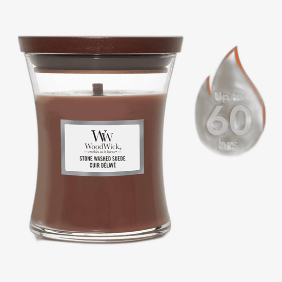 WoodWick Ellipse Candles Scented Candle Stone Washed Suede