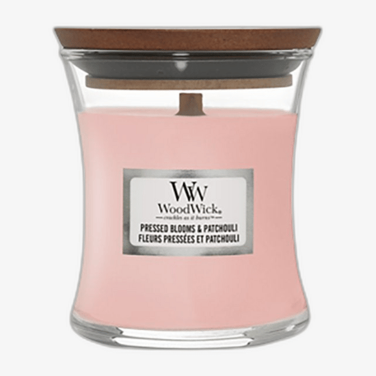 WoodWick Medium Hourglass Candles Scented Candle Pressed Blooms & Patchouli