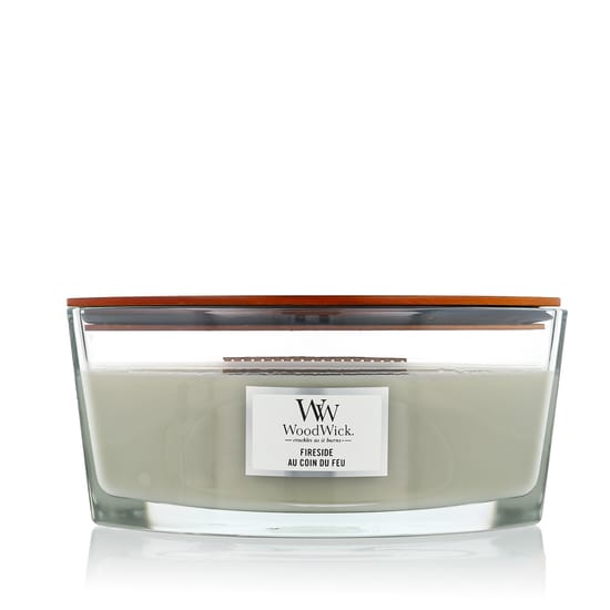 WoodWick Ellipse Fireside kvapioji žvakė jaukiai namų aplinkai