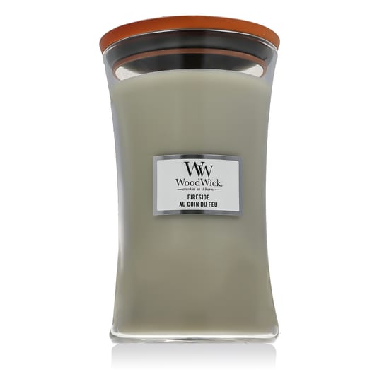 Ароматическая свеча WoodWick Fireside в сосуде формы песочных часов