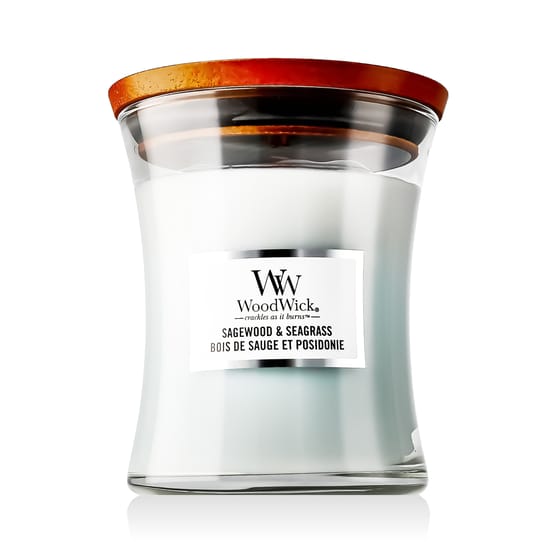WoodWick Medium Hourglass Candles Scented Candle Sagewood & Seagrass