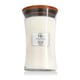 Крупная ароматическая свеча WoodWick White Teak в форме песочных часов