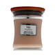 WoodWick Mini Hourglass Vanilla & Sea Salt scented candle in a glass vessel